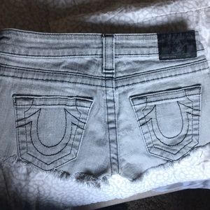 True Religion Grey Denim Cutoffs